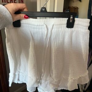 White Ruffled Shorts